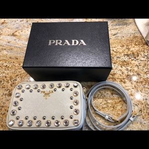 Prada camera bag with removable strap.